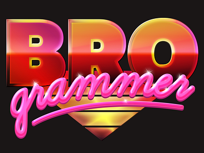 Brogrammer 80s brogrammer illustration logo retro