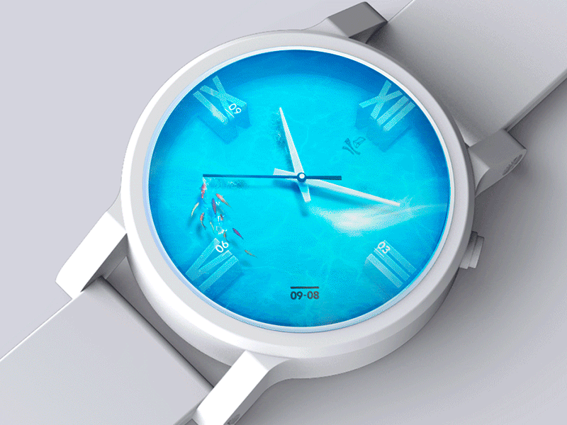 WatchFace Design-Water designerkang gui uiux wearable 인터랙션