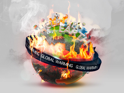 Global warming circle design designakang detail earth fire global warming graphic help illustration smoke