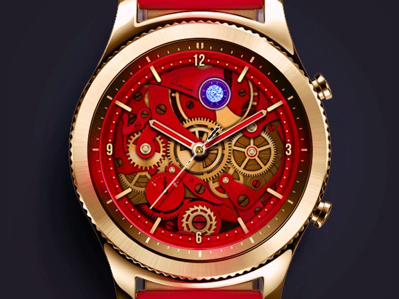 Hero Watch designerkang detail gear gold graphic gui hero watch interaction red ux watch