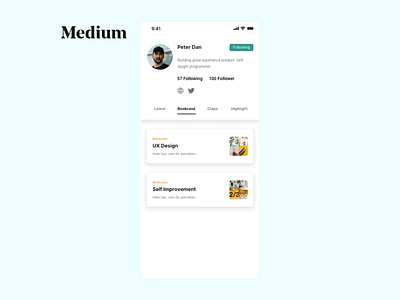 Bookcase Features - Medium animation apps article design explore interaction design medium ui