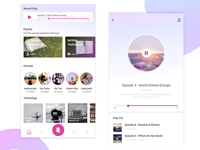 Podcast Apps Design app clean design mobile design mobile ui podcast rainbow simple ui