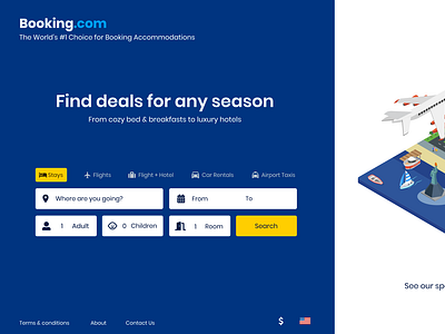 Booking.com landing page redesign