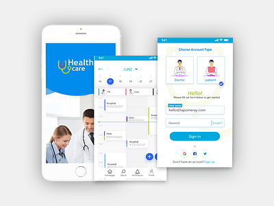 Health care app design flat illustration illustrator ui ux vector web website