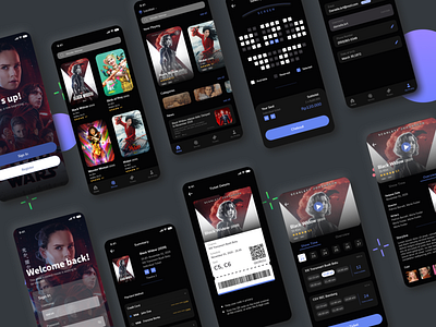 Cinema Apps Dark Mode design iphone mobile app ui ui ux uiux