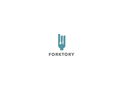 Forktory cutlery factory flatware food fork logo logodesign logodesigns logos negativespace