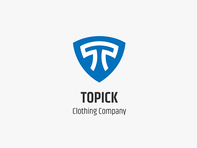 Logo Design for Topick Clothing Company brand identity clothing logo logodesign logomark logotype shield t character t logo vector