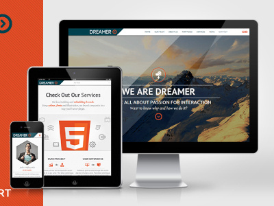 Dreamer - Responsive One Page Parallax Template clean design html html5 one page parallax template website