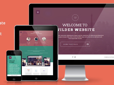 Wilder - Flat One Page Responsive Website Template colors design flat flat design flat inspiration flat website inspration minimalistic responsive simple website
