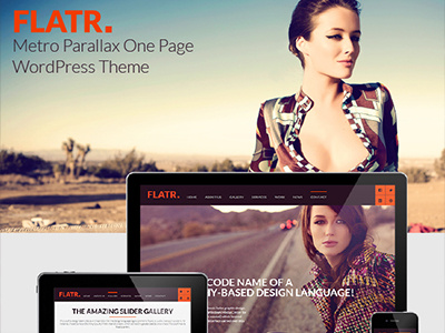 Flatr - Metro Parallax Onepage Theme creative design flat inspiration metro parallax template theme wordpress