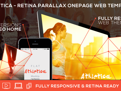 Athletica - Retina Parallax OnePage Web Template clean creative design flat inspiration onepage parallax retina theme website