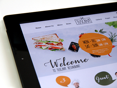 Tuscany - Restaurant Shop Creative WordPress Theme design food italy restaurant sandwich shot tasty theme themeforest tuscany web