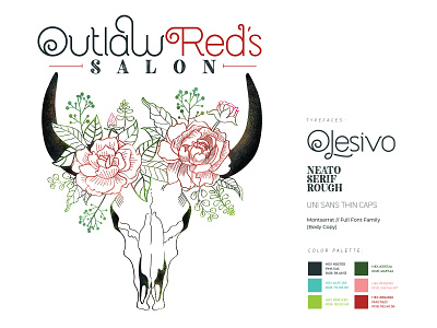 Outlaw Red's Salon Brand Identity brand design brand identity branding design logo typography