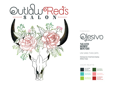 Outlaw Red's Salon Brand Identity