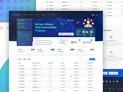 Cryptocurrency Exchange Homepage