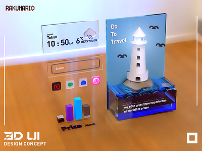 3D UI Design 3d art blender design icon ui