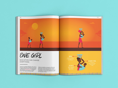 Education Carries Campaign Layout africa campaign design education gradient illustration layout magazine orange sunset