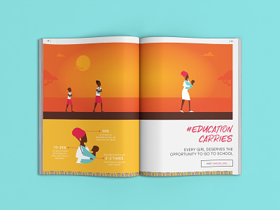 Education Carries Campaign Layout 2 africa campaign education gradient illustration layout layout design magazine sunset
