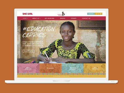 Education Carries Campaign Homepage Design africa campaign color education homepage nonprofit pattern web design web layout