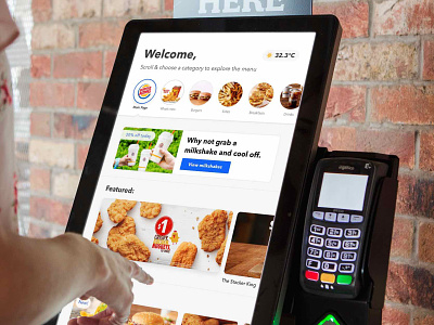 Kiosk food ordering - home redesign fast food food food ordering kiosk mockup redesign restaurant self service ui ux