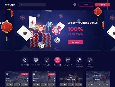Casino betting casino design gambling interface ui ux
