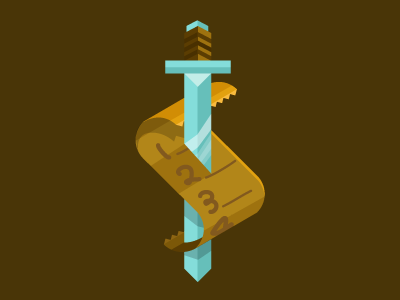 Stabbed List icon illustration sword vector