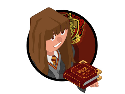 Hermione blanc harrypotter illustration isomatric superhero vector