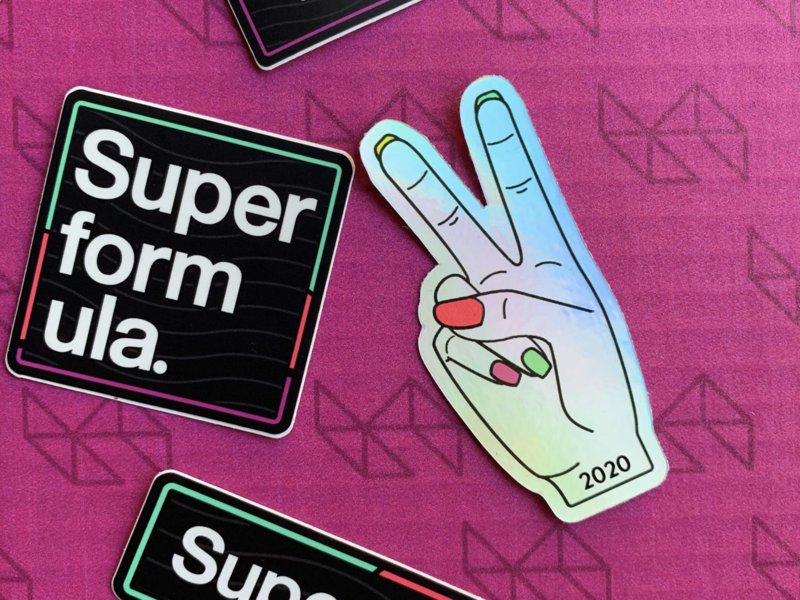 2020 Superformula Swag Pack design keychain sticker stickers swag