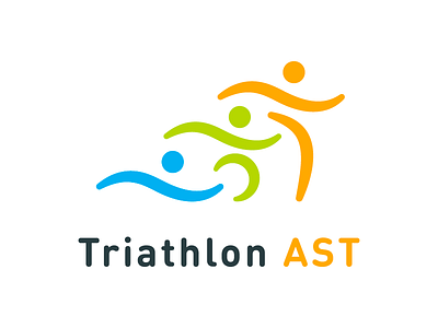 Triathlon Logo blue cycling design green illustration logo orange running simple sport sport logo sports swimming triathlon