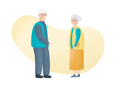 Old People grandfather grandmother illustration old people