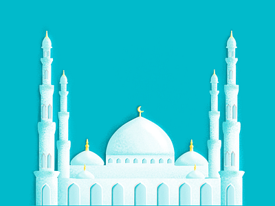 Mosque blue design illustration mosque ramadan ramadan kareem