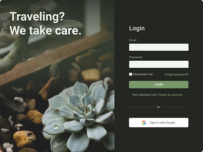 Login page daily ui dailyuichallenge login login design login page login screen plants practice studying succulents