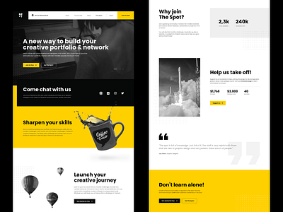 The Spot branding design figma flat identity landing page minimal ui ux web design website