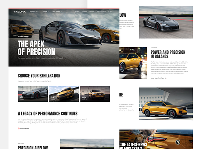 Acura Type S Redesign acura cars design figma flat landing landing page motorsports nsx sports type s ui ux vehicules