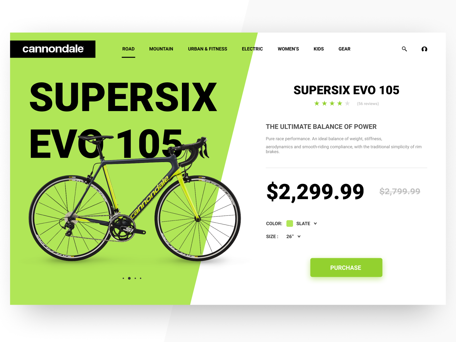 Cannondale Product Page by Alex Bedard on Dribbble