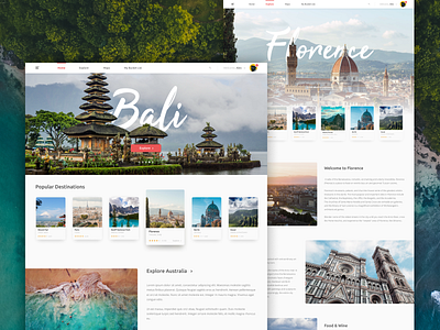 Traveling UI Design app bali design destination destinations florence hawaii travel travel agency travel app traveling trips ui uidesign uiux vacation website