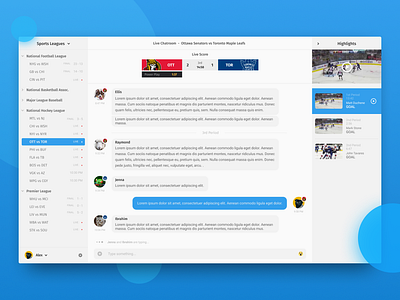 Sports Chat UI