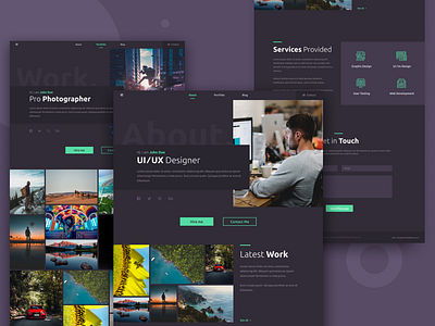 Personal Website UI Dark branding concept daily ui dark design figma flat identity landing page minimal personal portfolio ui ux web website