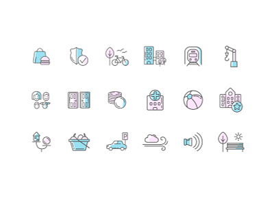 Icon Collection ✨ 2d design flat graphic design icon design icons illustration illustrator pastel themed icons ui vector web web icons
