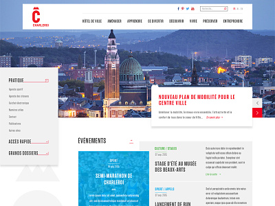 Template Charleroi.be belgium city events news webdesign