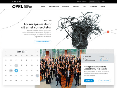 Template Royal Philharmonic Orchestra of Liège calendar events music news orchestra socials webdesign