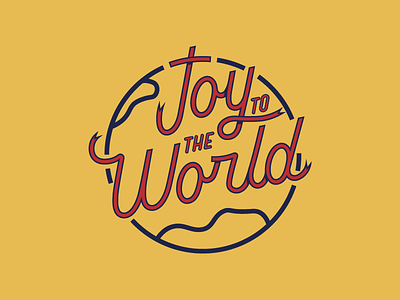 Joy to the World bible christmas college cross earth emmaus joy lettering ribbon world