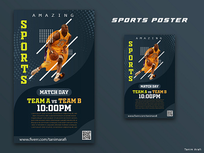 SPORTS POSTER by Tanim Arafi banner basketball cover football poster sports