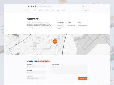 Uavonic Contact Page webdesign