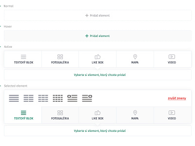 Pagebrix Add Element element states ui