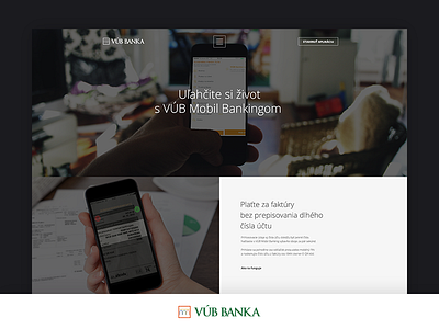 Microsite for VUB Bank | Mobile Banking webdesign