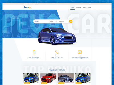 PevaCar Homepage cars webdesign