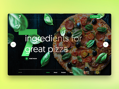 Pizza Hero header ui ux webdesign