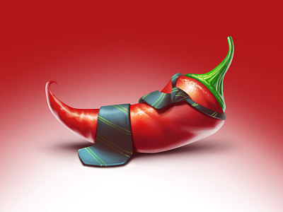 Hottie art icons illustrations pepper photoshop red tie wacom