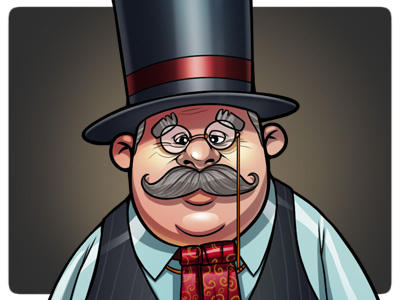 Banker (game char for FaceBook) charachters game illustration